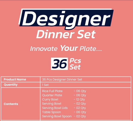 Desinger Dining Set 36 PC's Set Box Packing 