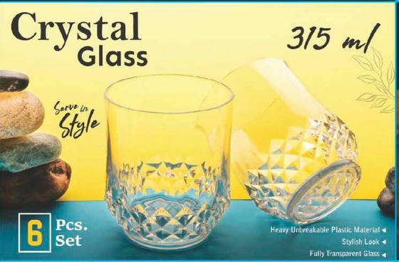 Crystal Glass 315 ml Pack of 6 PC's loose packing 
