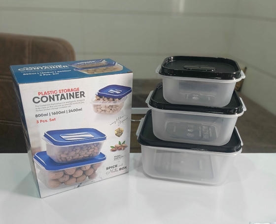Storage Container 3 PC's set (800 ml, 1600 ml, 2400 ml) Box Packing 