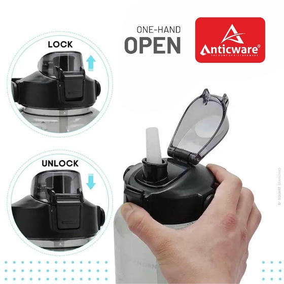 Anticware Motivational 2000 ml Sipper Water bottle Loose packing 
