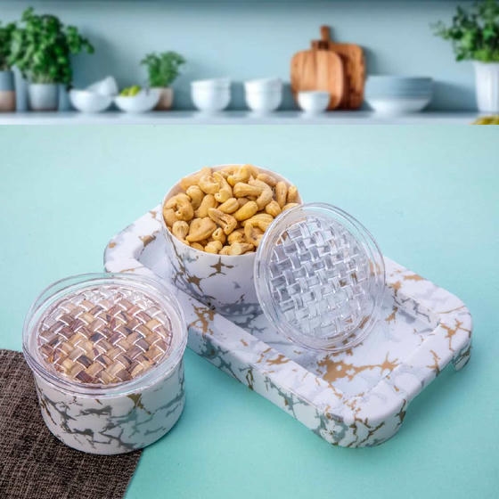 Iconic Round 2 PC's Airtight Dryfruits set Box packing 