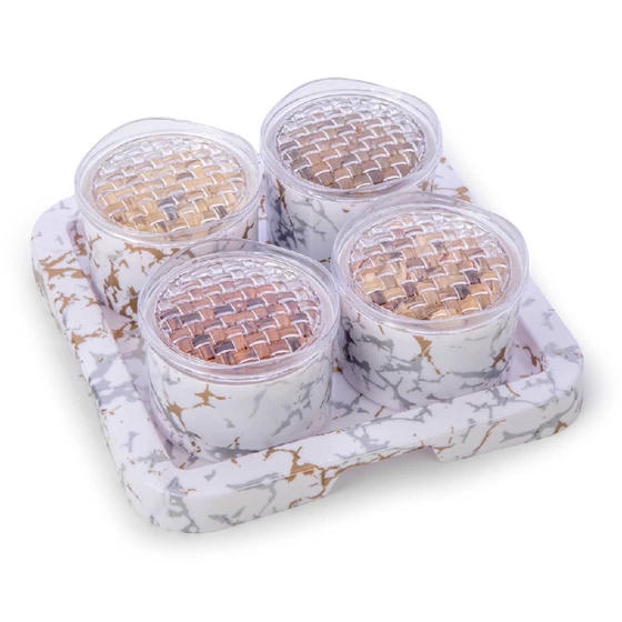 Iconic Round 4 PC's Airtight Dryfruits set Box packing 