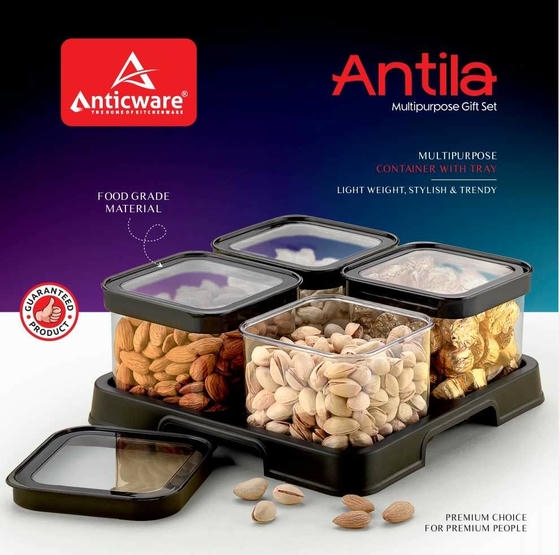 Antila 4 PC's plain Dryfruits set box packing 