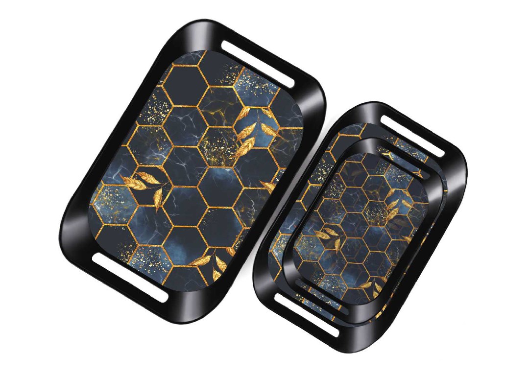 Honey Black 3 PC's tray set loose packing 