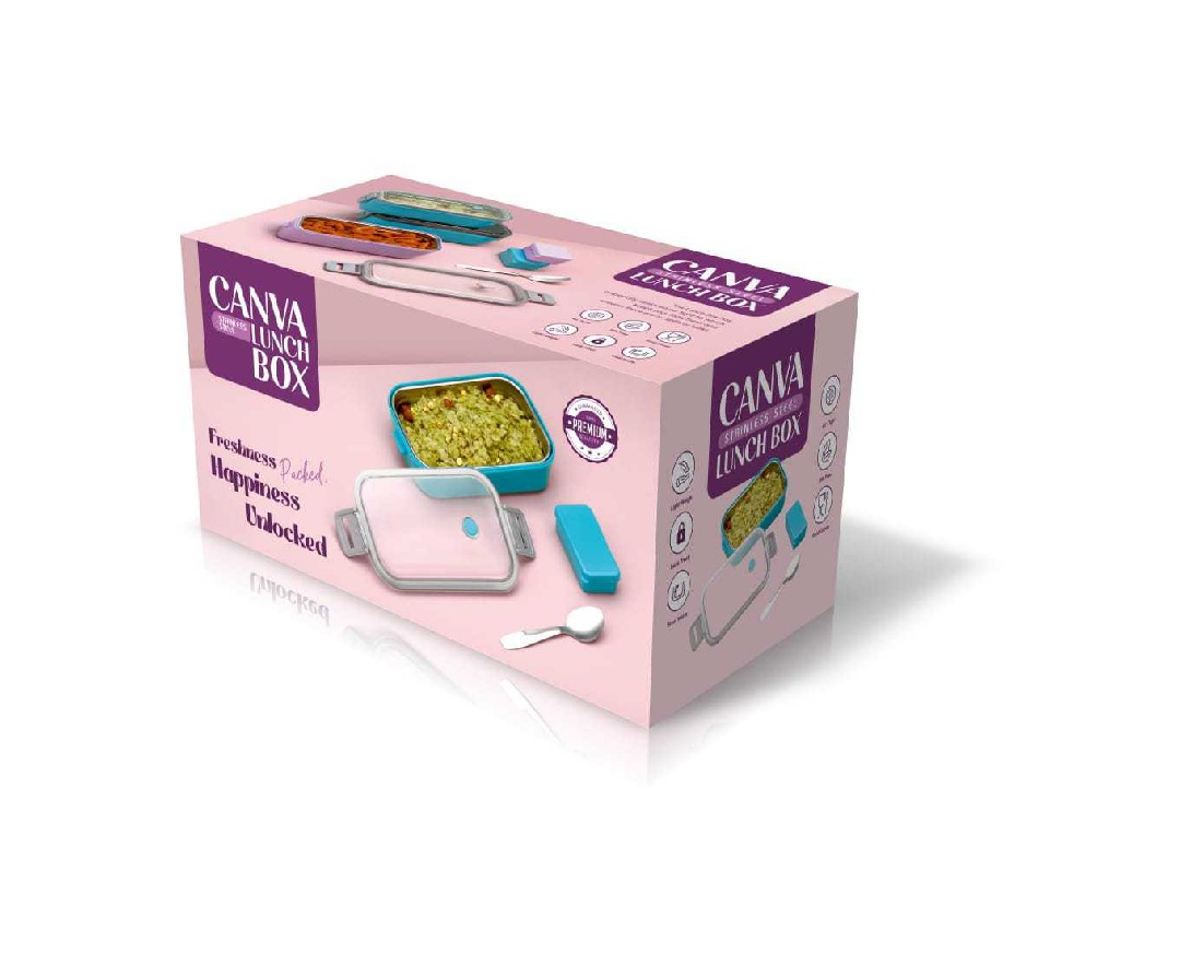 Canva stainless steel lunch box 