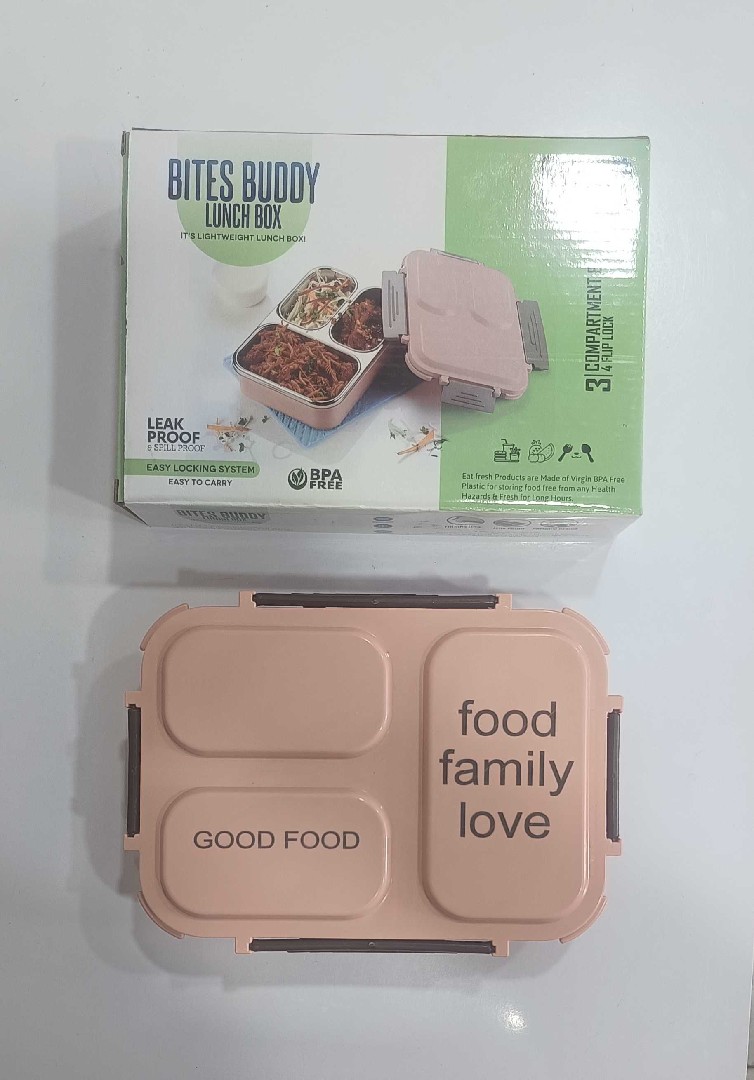 Bite Buddy 3 Compartment Steel lunch box 