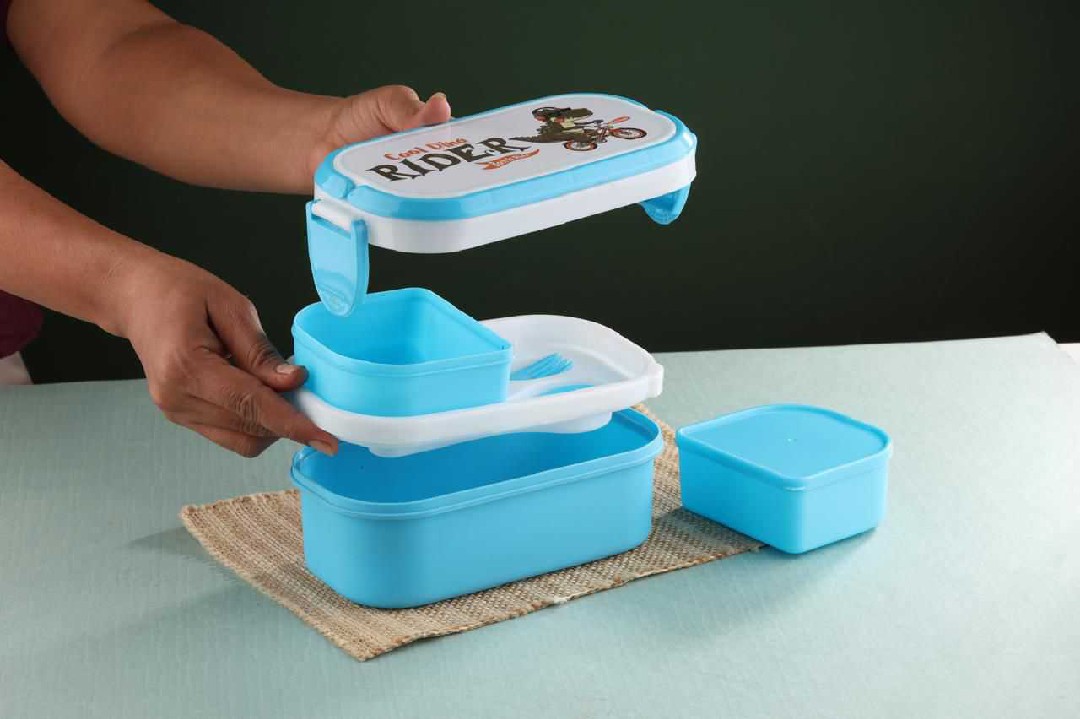 Aapla 3 Compartment lunch box with Box pack