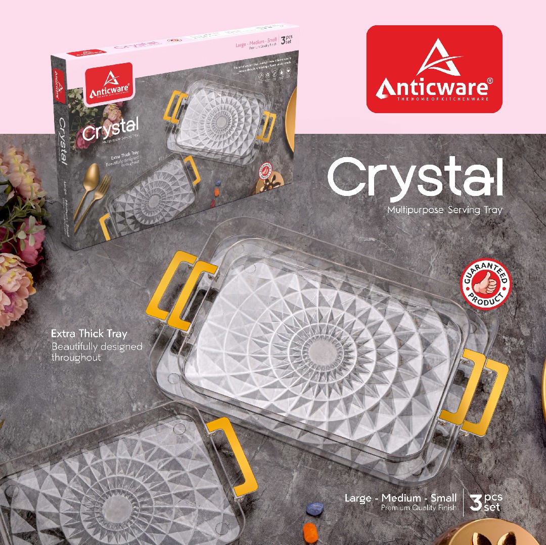 Crystal 3 PC's Tray set Box packing 