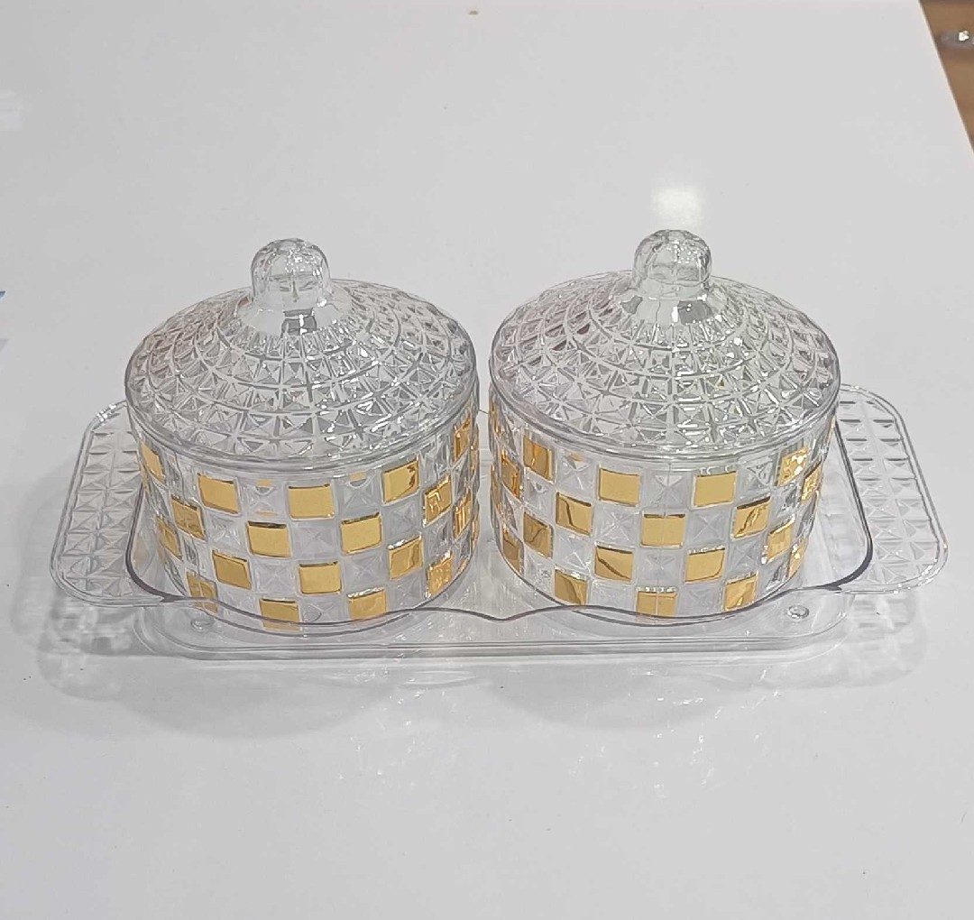 Richi Gold 2 PC's dryfruit set with tray loose pack