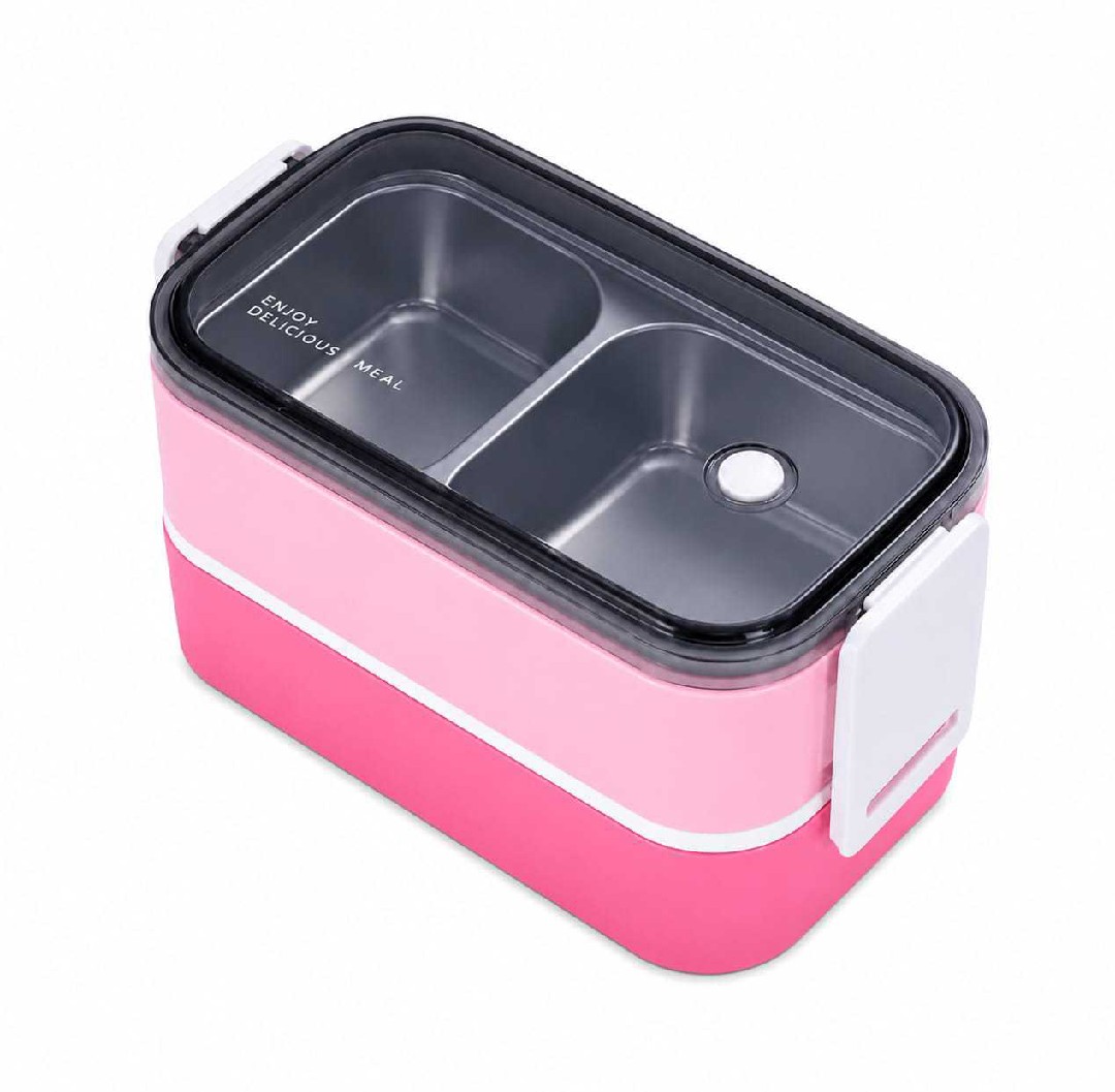 Healthy Bite 3 Compartment Steel Lunch Box with box Pack