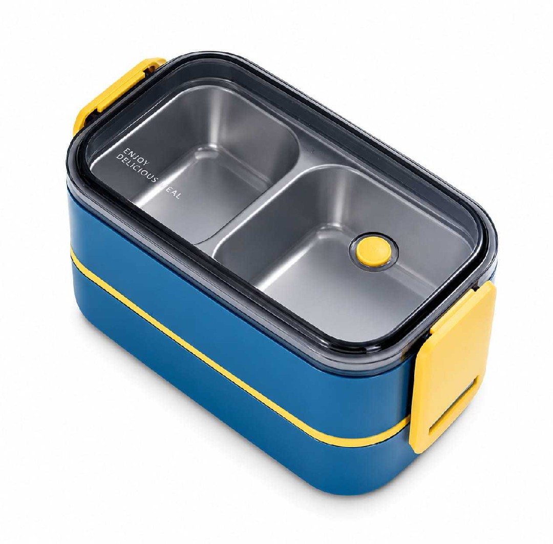 Healthy Bite 3 Compartment Steel Lunch Box with box Pack